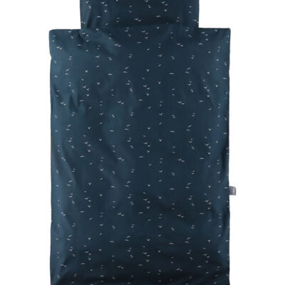 Nørgaard Madsens Sengetøj - Baby - Navy m. Hvide Fugle