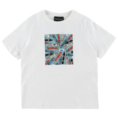 Emporio Armani T-shirt - Hvid m. Farver