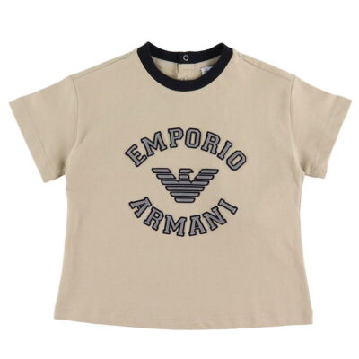 Emporio Armani T-shirt - Oxford Tan m. Sort/Grå