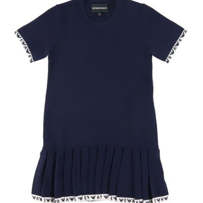 Emporio Armani Kjole - Strik - Navy m. Hvid
