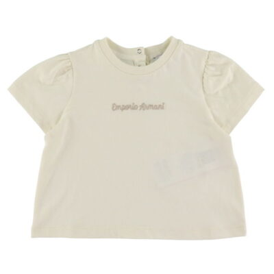 Emporio Armani T-shirt - Hvid m. Beige