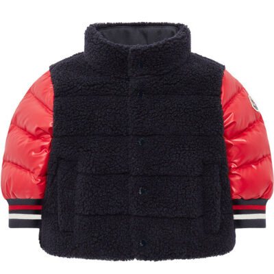Moncler Dunjakke m. Fleece - Tyler - Navy m. Rød