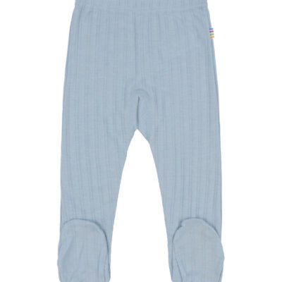 Joha Leggings m. Fødder - Uld/Silke - Støvet Blå