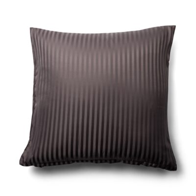 Pudebetræk 60x63 cm - Microfiber - Ensfarvet med antracit grå striber