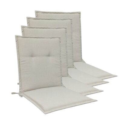 Havehyndepakke til havestol 4 stk. - Beige universal stolehynder 5 cm skumfyld - God komfort skum & UV beskyttet betræk - Nordstrand Home hynder