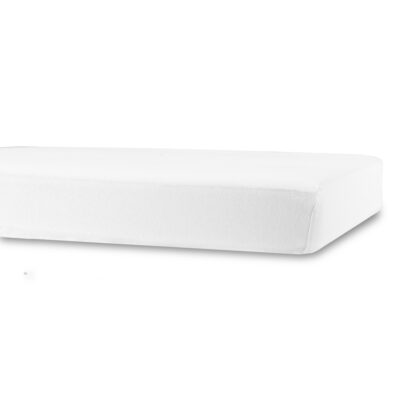 Lagen til barnevogn - 36x98 cm - Hvidt stræklagen - 100% Bomuld - Faconlagen til barnevognsmadras