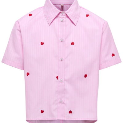 Kids Only Skjorte - KogNew - Begonia Pink/Cloud Dancer/EMB Red H