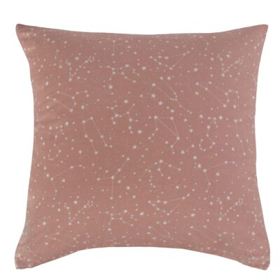 Pudebetræk 60x63 cm - 100% Bomuld - Zodiac peach - Vendbart med stjerner