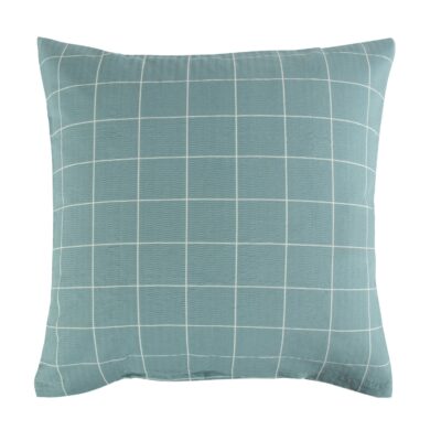 Pudebetræk 60x63 cm - Bæk og Bølge - 100% Bomulds krep - Grønne tern