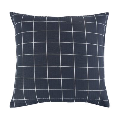 Pudebetræk 60x63 cm - Bæk og Bølge - 100% Bomulds krep - Blå tern
