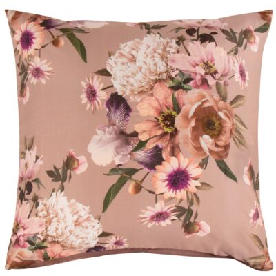 Pudebetræk 60x63 cm - Bomuldssatin - Vendbart rosa blomster print