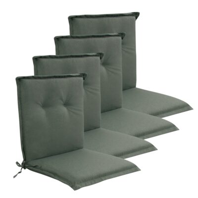Luksus PLUS havehyndepakke til havestol 4 stk. - Tyk skumkerne 7 cm - Grønne havestols hynder med ekstra høj komfort & UV-resistent betræk - Nordstrand Home hynder