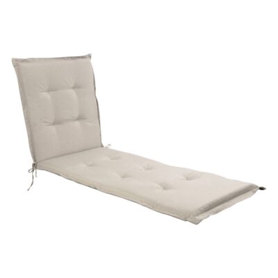 Luksus PLUS hynde til solvogn - Tyk skumkerne 7 cm - Beige hynde til liggestol - Ekstra høj komfort & UV-resistent betræk - Nordstrand Home hynde til solseng