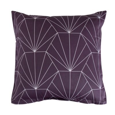 Pudebetræk 60x63 cm - 100% bomuldssatin - Vendbart blomme Hexagon print