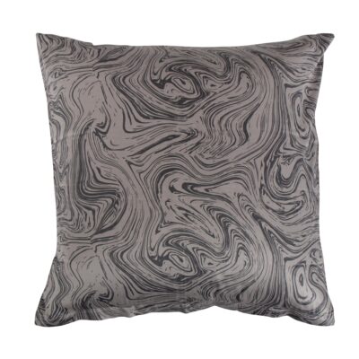 Pudebetræk 60x63 cm - Bomuldssatin - Gråt marble print