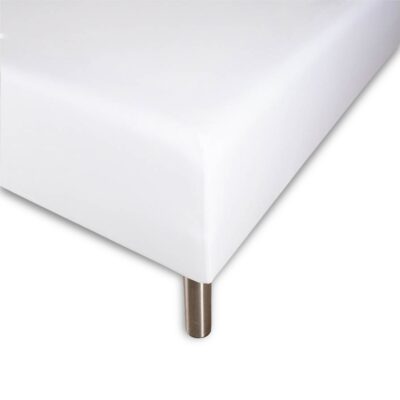 Boxlagen 140x210 cm - Hvid - 100% Bomuldssatin - Faconlagen til madras