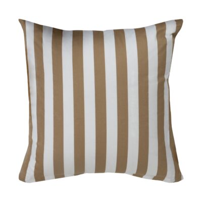Pudebetræk 60x63 cm - 100% bomuldssatin - Nordic Stripe - Sandfarvet striber
