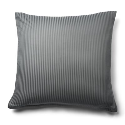 Pudebetræk 60x63 cm - Egyptisk bomuld - Lysegrå jacquardvævede striber