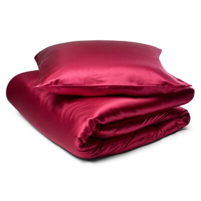 Silke sengetøj 140x220 cm - 100% morbærsilke - Mørk pink