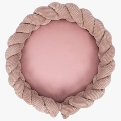 MeowBaby Aesthetic Babynest med Flettet Beskyttelse & Legetæppe, Powder Pink