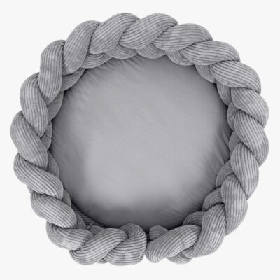 MeowBaby Aesthetic Babynest med Flettet Beskyttelse & Legetæppe, Grey