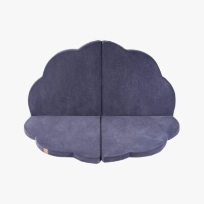Meowbaby Foam Sammenklappelig Legetæppe Velour 160x160, Blå-grå