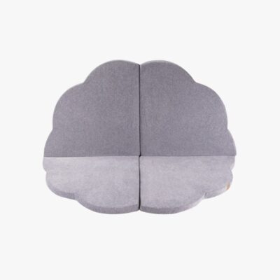 Meowbaby Foam Sammenklappelig Legetæppe Velour 160x160, Lysegrå