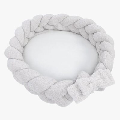 MeowBaby Bearly Babynest med Flettet Beskyttelse & Legetæppe, Offwhite