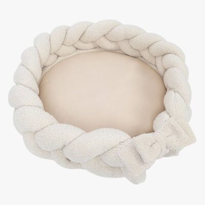 MeowBaby Bearly Babynest med Flettet Beskyttelse & Legetæppe, Cream