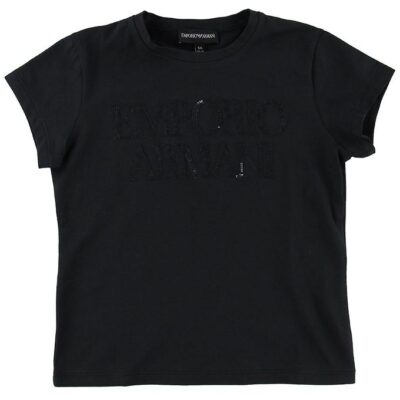 Emporio Armani T-shirt - Navy m. Pailletter