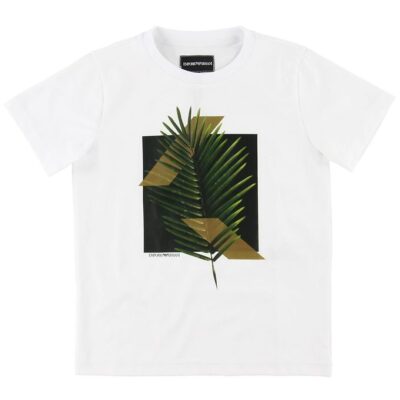 Emporio Armani T-shirt - Hvid m. Palmeblad
