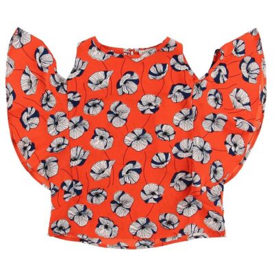 Hound Top - Rød m. Blomster