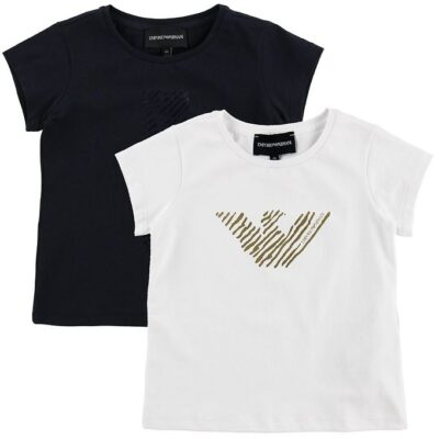 Emporio Armani T-shirt - T-shirt - Navy/Hvid m. Print