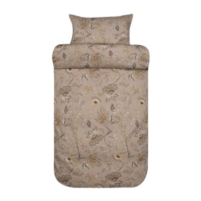Sengetøj 140x220 cm - 100% bomuldssatin - Høie Of Scandinavia - Mille Mørk Beige