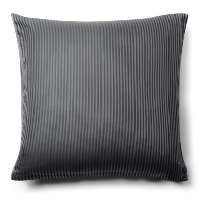 Pudebetræk 60x63 cm - Egyptisk bomuld - Grå jacquardvævede striber