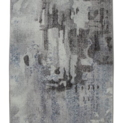 Gulvtæppe - Stort gulvtæppe 200x300 cm - Grå løs tæppe med stone look & skridsikker bagside - Blødt gulvtæppe fra Nordstrand Home Molly