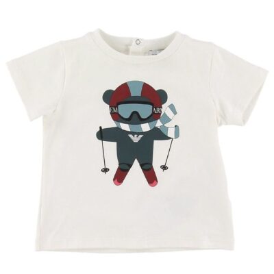 Emporio Armani T-shirt - Hvid m. Skiløber