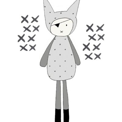 Fabelab Wallsticker - Dreamy Friend Pirate - Grå m. Pirat