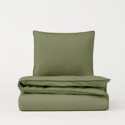 DAWN Faconlagen (180x200x35) - Olive - 100% økologisk bomuld - Olivengrønt