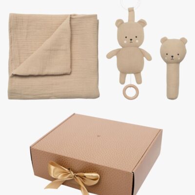 Jabadabado Teddy Tæppe Gavesæt, Beige
