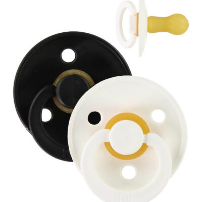BIBS Colour Sutter - Str. 1 - 2-pak - Rund - Black/White