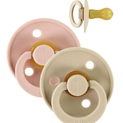 Bibs Colour Sutter - Str. 1 - 2-pak - Rund - Vanilla/Blush