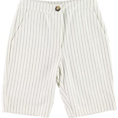 Grunt Shorts - Henna Bermuda - Hvid m. Striber