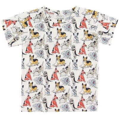 Hust and Claire T-shirt - Anker - Creme m. Hunde
