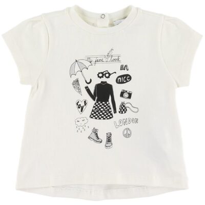 Emporio Armani T-shirt - Latte m. Print