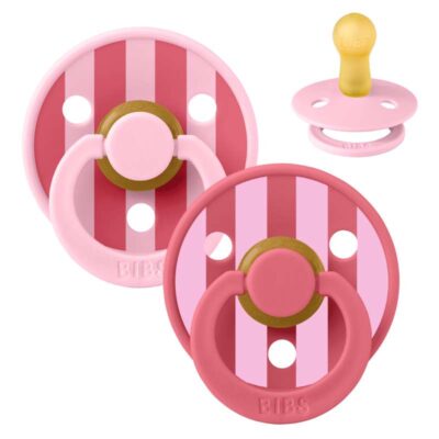 BIBS - Sutter Studio Colour rund 2 PACK - Baby Pink/Coral - Size 2