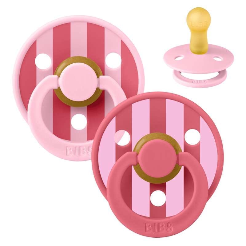 BIBS - Sutter Studio Colour rund 2 PACK - Baby Pink/Coral - Size 2