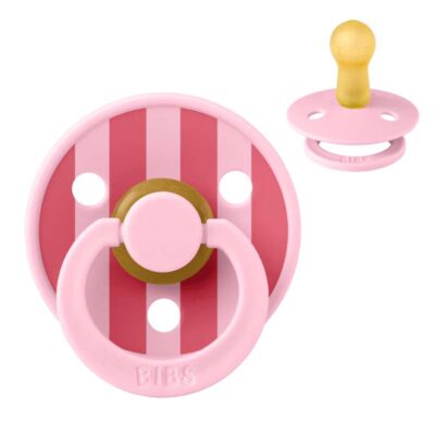 BIBS Rund Colour Sut - Str. 2 - Naturgummi - Block Studio - Baby Pink/Coral