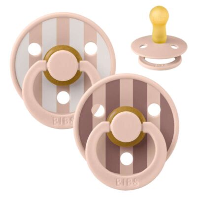 BIBS Rund Colour Sut - 2-Pak - Str. 2 - Naturgummi - Block Studio - Blush Mix
