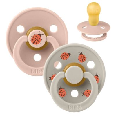 BIBS Rund Colour Sut - 2-Pak - Str. 3 - Naturgummi - Ladybug Studio - Blush Mix